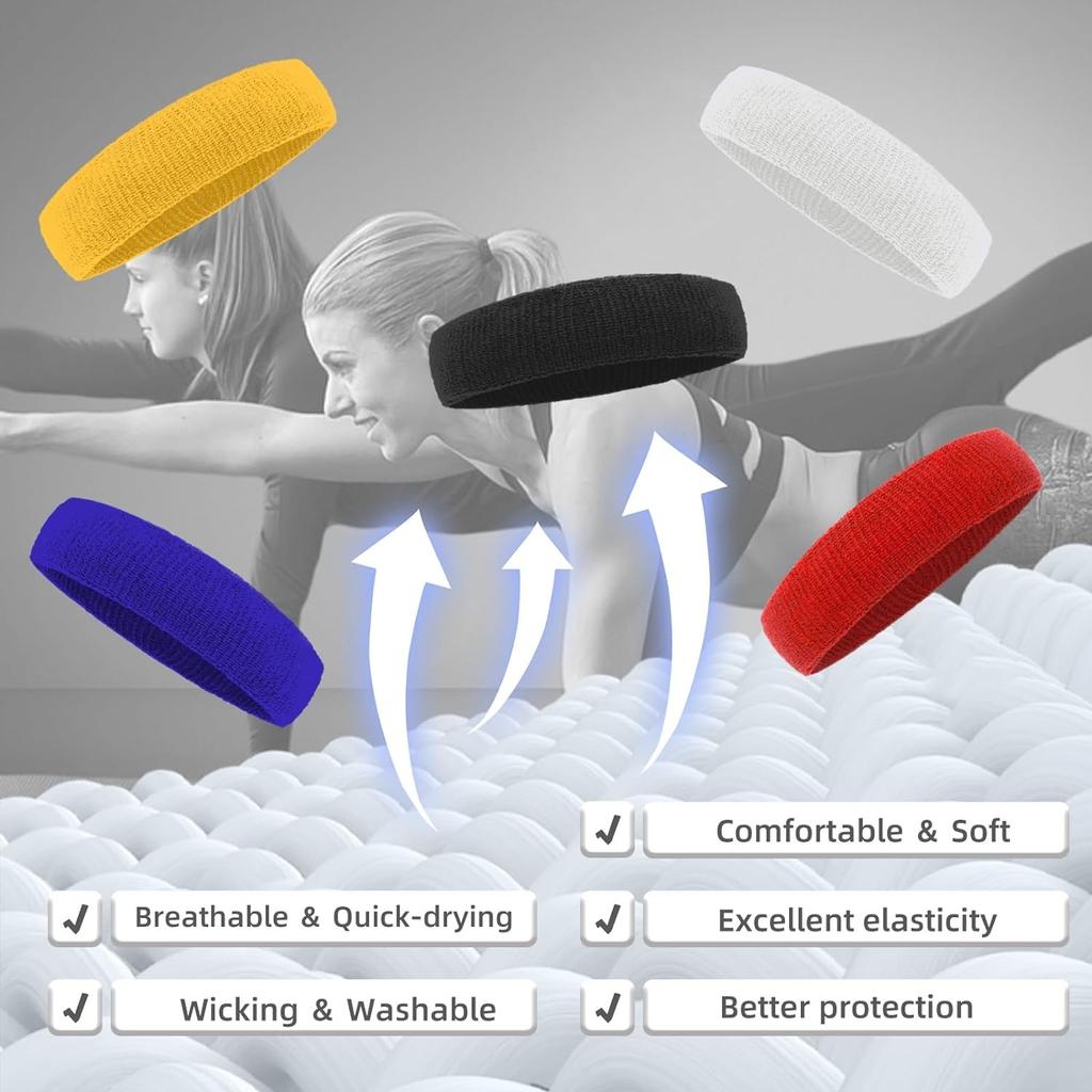 Premium Sweat Absorbent Headband for Sports, Fitness & Yoga Comfortable, Stretchable & Stylish Design in Red