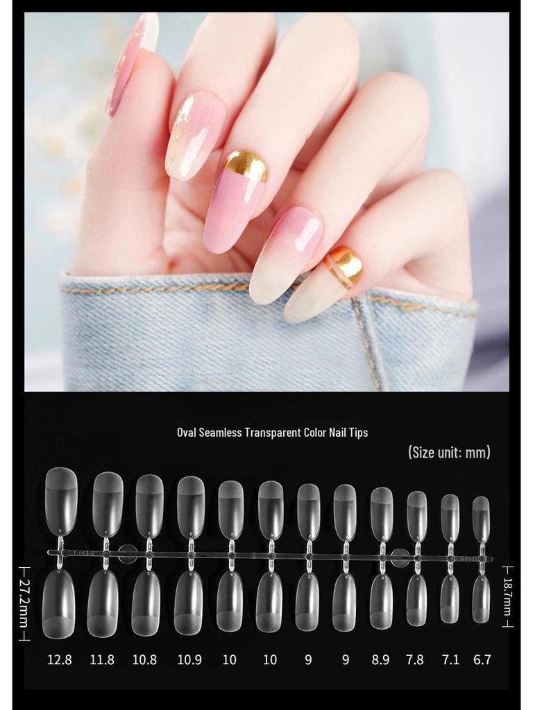 Frosted Almond & Square Nail Tips - No Filing Needed, Full/Half Cover, Ideal for Salons
