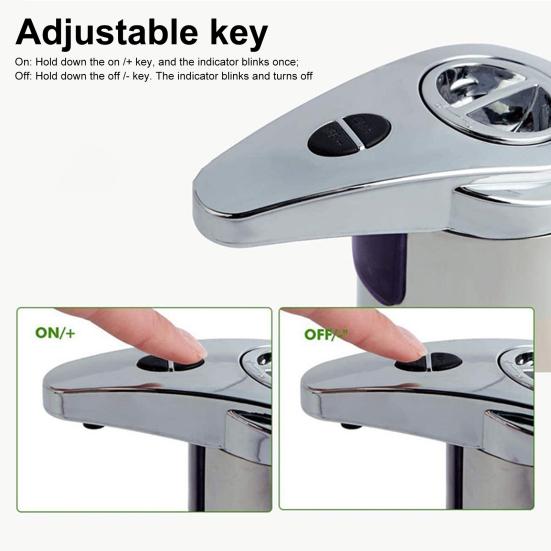 Touchless Soap Dispenser Stainless Steel Infrared Sensor Dual Button Control Liquid Automatic Soap Dispenser for Bathroom