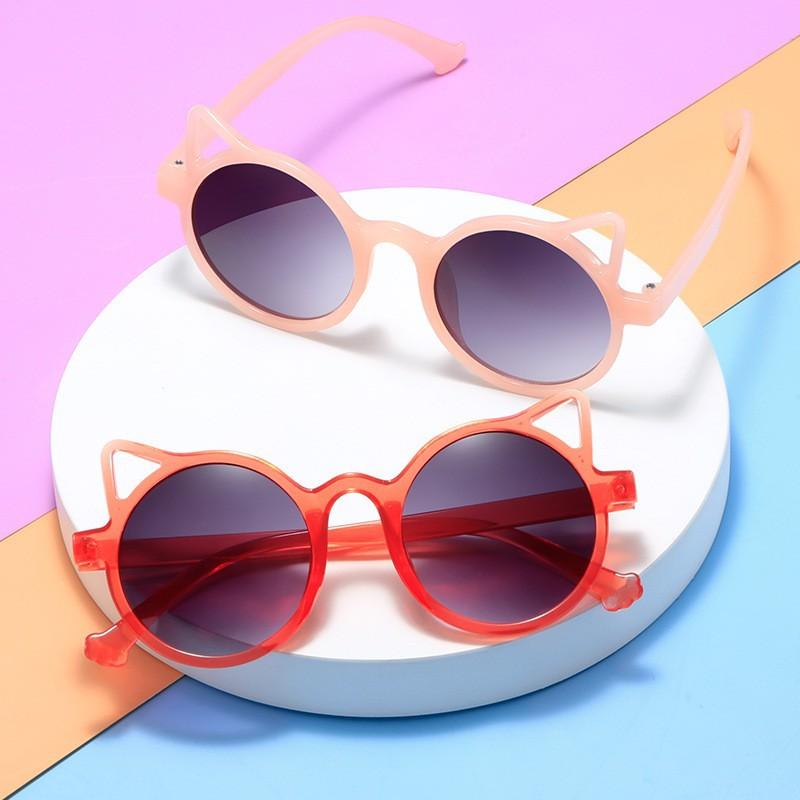 Children'S Sunglasses Baby Cute Cat Ear Shape Sunglasses Boys And Girls Uv Protection Glasses
