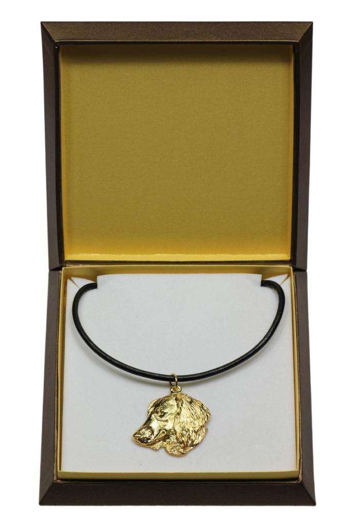 

Dachshund IV - Dog necklace in gift box, gold-plated pendant for dog fan, striking jewellery by Art-Dog