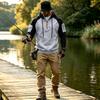 Men's Zip-Up Hoodie with Arm Pocket for Fall Winter Casual and Athletic Wear