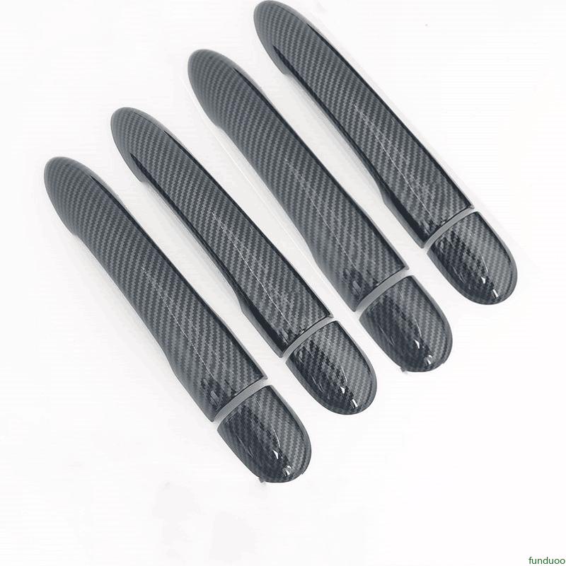 FUNDUOO For Renault Megane MK2 2002-2008 Carbon Fiber Chrome Car Door Handle Covers Trim Styling