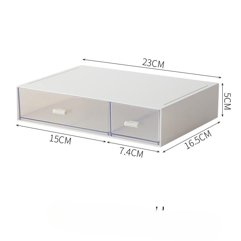 Multi-cell Storage Box Desktop Debris Stationery Plastic Solid Color Finishing Box Student Dormitory Compartments Storage Superposition