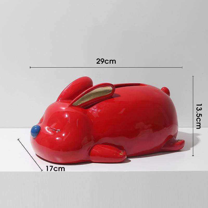 

Коробка с салфетками в виде кролика, бумажная коробка для гостиной, домашний столик, чайный столик, спальня, милые украшения со знаком зодиака
