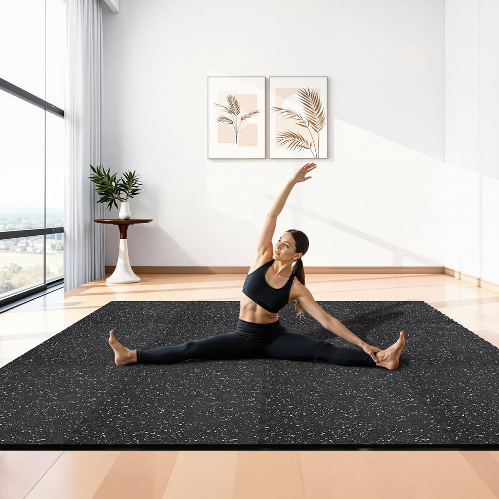 VEVOR Puzzle Exercise Mat, 12 PCS Fitness Equipment Mats, 610 X 610 X 20 Mm, High-Density EVA Foam Mats Set, Interlocking Rubber Soft Tiles