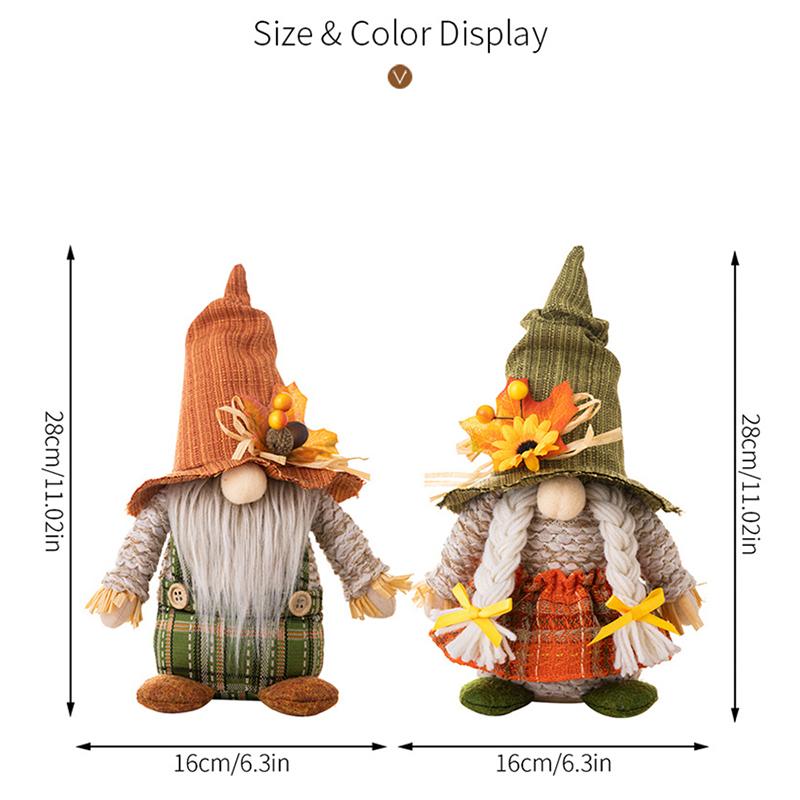 Autumn Fall Gnome Sunflower Maple Leaf Women And Men Thanksgiving Gnome Harvest Gnome Fall Decorations For Home Table