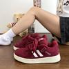 2024 New Niche Retro Burgundy Skateboard Shoes Ins Super Fire Versatile College Style Street Shot Bread Shoes Men's and Women's Shoes