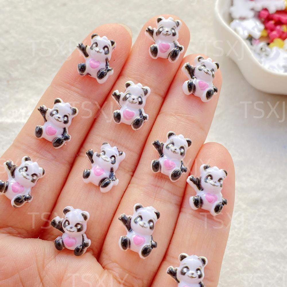 50pcs Mini Colored Cartoon Such As Puppies, Rabbits, Giraffes, and Pandas Nail Art Flatback Stone Figurines Scrapbook Charm DIY