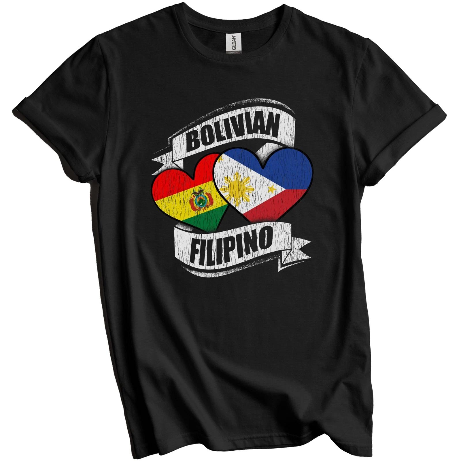 Bolivian Filipino Hearts Bolivia Philippines Flags T-Shirt S