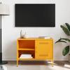 VidaXL Meuble TV jaune moutarde 68x39x50,5 cm acier, support TV, buffet TV, meuble multimédia, banc TV, armoire hifi 843000