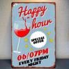 Vintage Red Wine Metal Poster 8x12 Inch Bar Wall Art