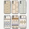 Bohemian Pattern Phone Case For IPhone 17 Air 16 15 14 13 Pro Max 11 12 Black Silicone Cover