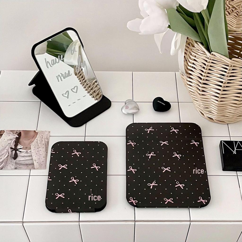 Portable Girly Floral Folding Makeup Mirror for Travel & Dormitory