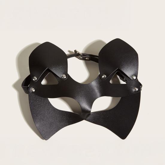 Máscara de Olhos BDSM com Rebite e Design Vazado Tira Ajustável Máscara Erótica para Roleplay Acessório Sexy de Mascarada para Roleplay para a Intimidade de Casais