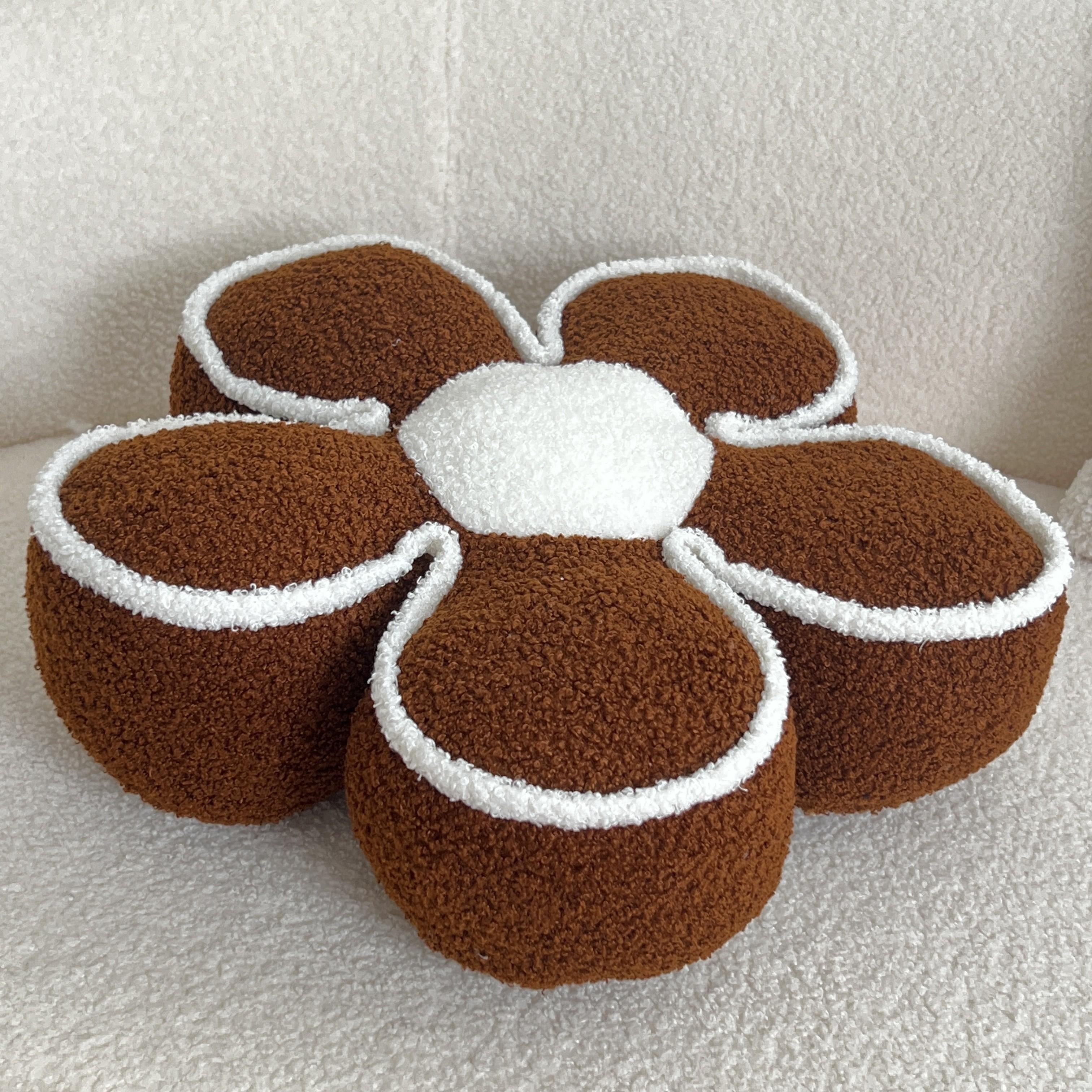 

Шикарная геометрическая подушка с цветочным принтом - Мягкая, моющаяся полиэстеровая подушка для декора кровати и дивана коричневый