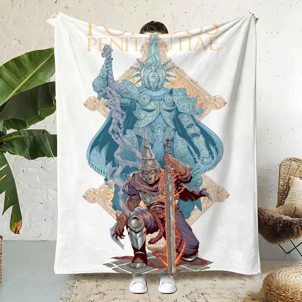 Game B-Blasphemous Throw  Flannel Throw Blanket,Bed Home Office Nap Blanket Travel,Camping,Picnic Blanket Soft Decor 75x90cm
