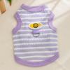 Purple Striped New Dog Clothes Spring and Summer Thin Breathable Jacquard Knitted Hollow Vest Pet Dog Clothes
