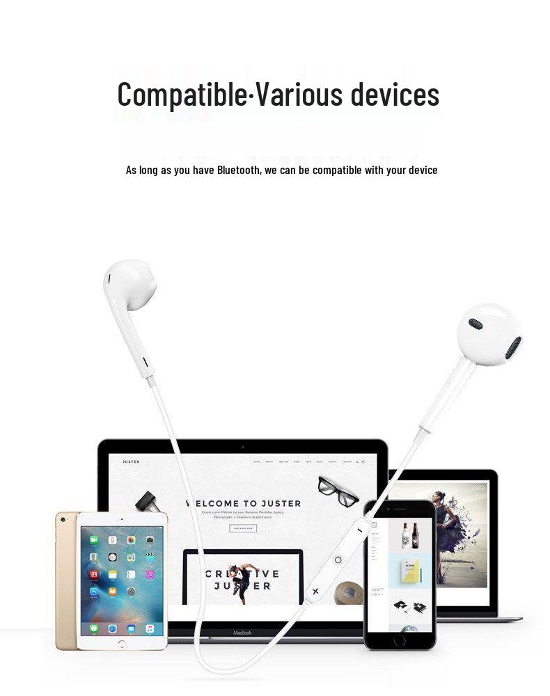 S6 Sports Wireless Bluetooth Earbuds with Heavy Bass for Apple & Android