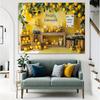 2D Freshly Lemonade Backdrop, Summer Lemon Stand Photography Background Banner