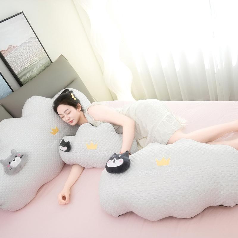 Cute Clouds Stars Moon Throw Pillow Girl Bed Cushion Ice Bean Cool Pillow Dual-Purpose Spring And Summer Pillow