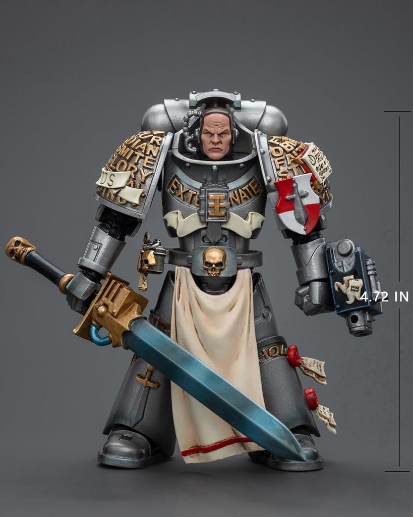 Pipigirl JoyToy Warhammer 40K Authentic Licensed Movable Gray Knights Strike Squad Dark Source 12CM Action Figure Anime Model 1/18 Figure, Justicar,