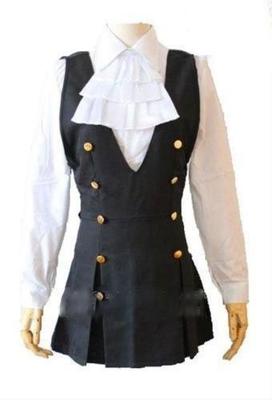 Inu X Boku SS Uniform Shirakiin Ririchiyo and Roromiya Karuta Cosplay Costume with Stylish Leather Bracelet [Faithful Reproduction] Set (Size Small)