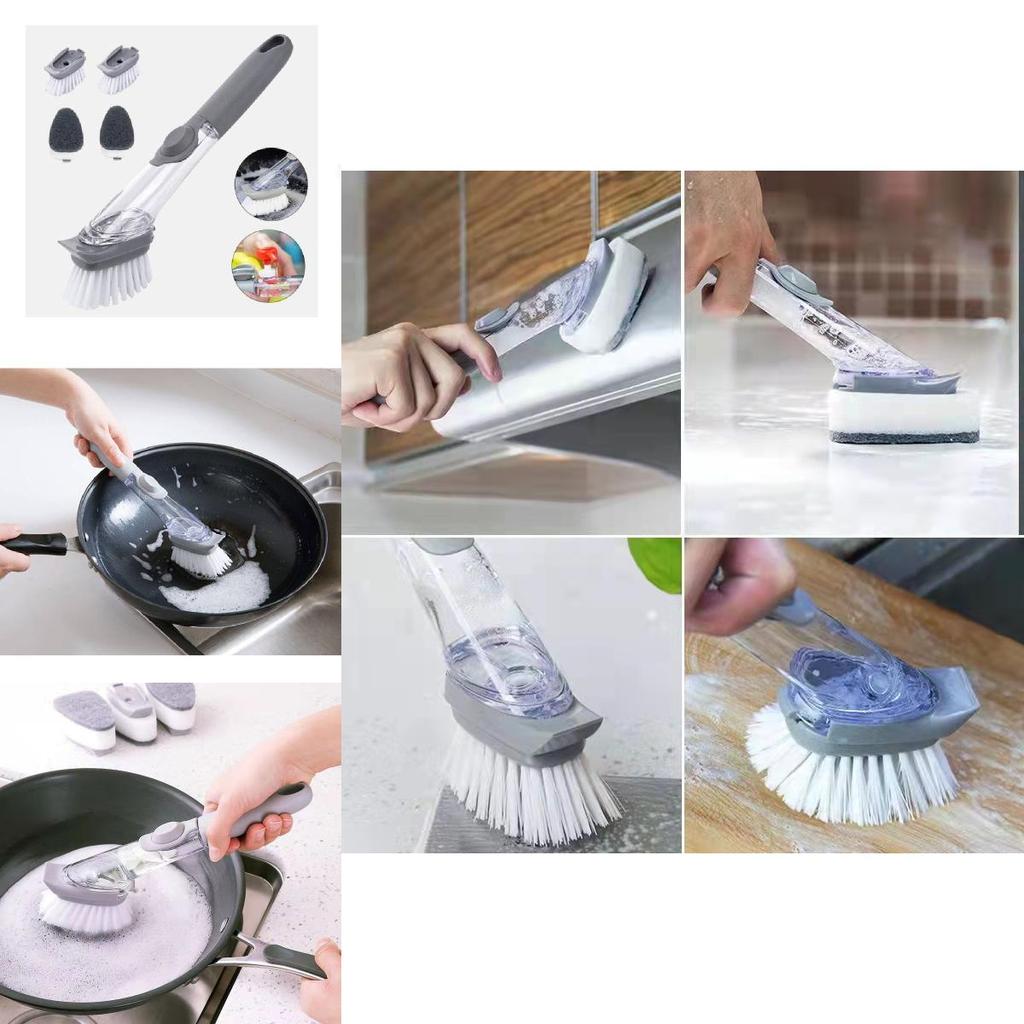 Versatile Automatic Liquid Release Long Handle Kitchen Brush With Non-stick Design Ideal For Pots And Pans