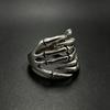 Adjustable Open Ring With Vintage Bone Claw Design Punk Gothic Style Copper Jewelry Men Women