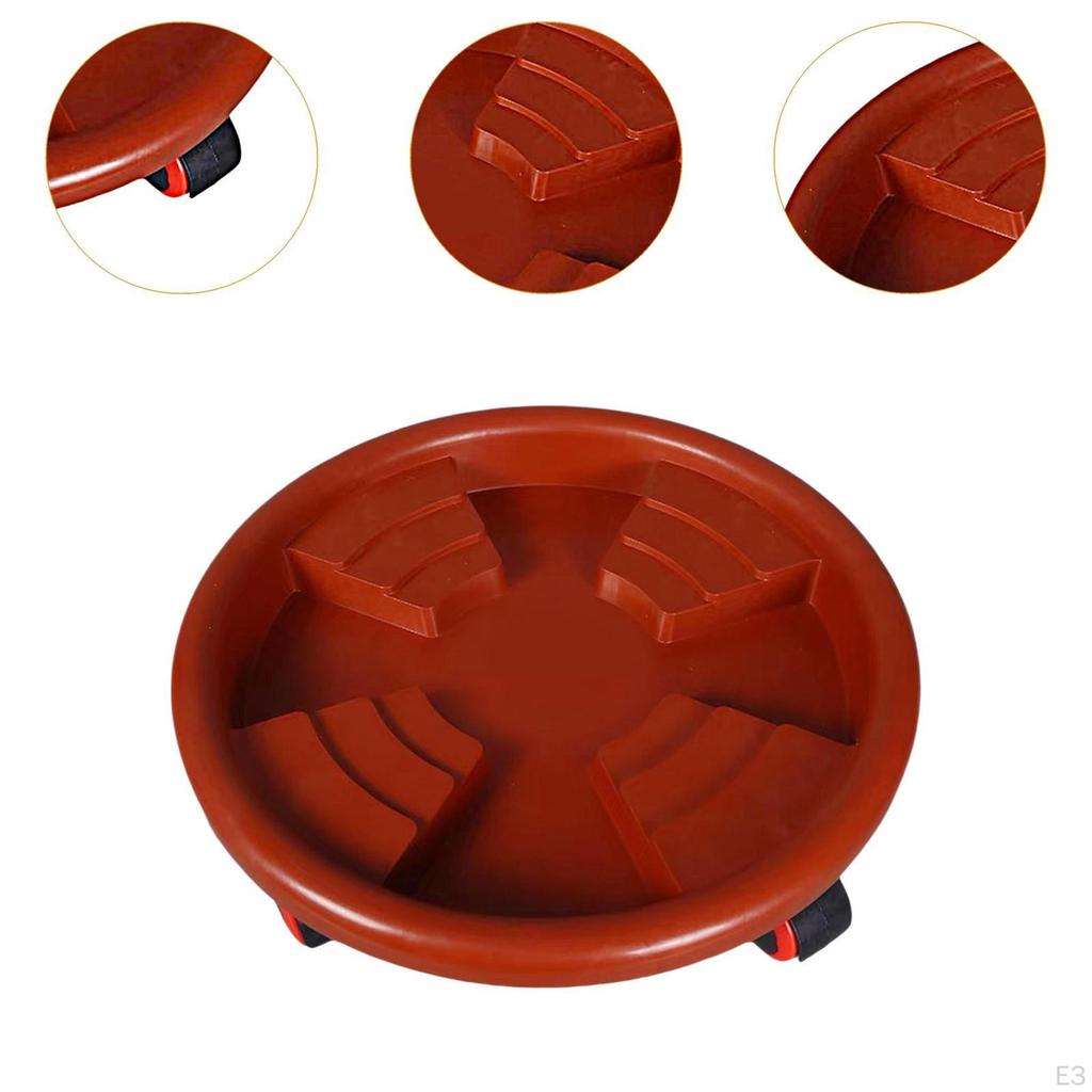 Garden Rolling Plant Stand with Wheels Multipurpose Convenient Round Flower Pot Mover Saucer