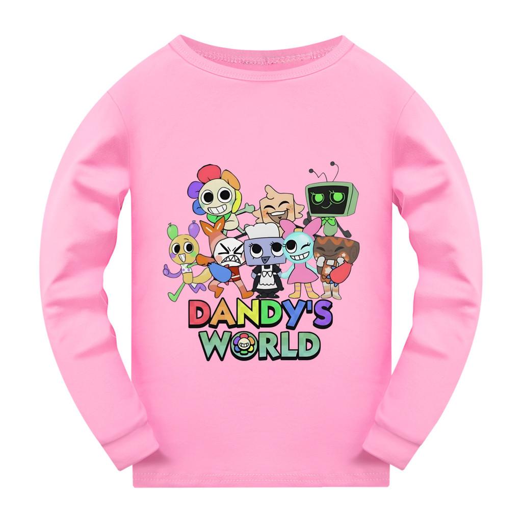 

5407 Дитяча повсякденна футболка з довгими рукавами та принтом Dandy World 170cm рожевий