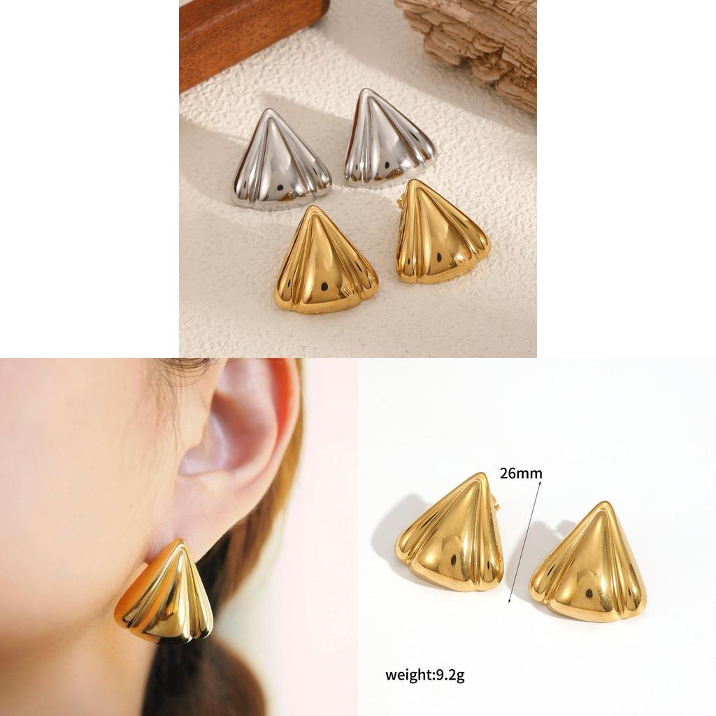 Geometric Stainless Steel Triangle Earrings For Women Fashion Jewelry