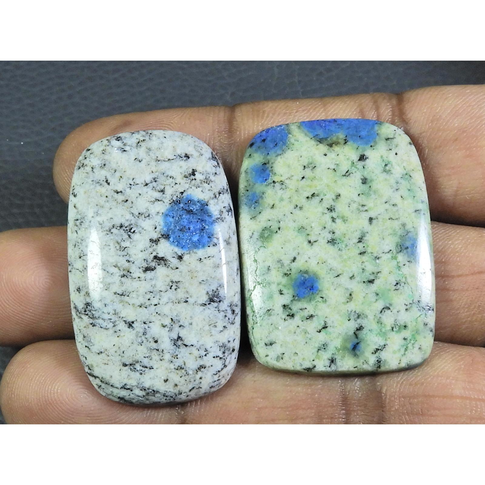 

91Cts. Natural K2 Azurite Octagon Cabochon Loose Gemstone 2Pcs Lot B-87