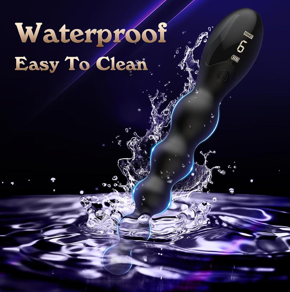 LCD-skjermperler Analvibratorer Kvinner Menn Prostatamassasjeapparater Vibrerende Anal Butt Plug Vibrator Masturbator Par Sexleketøy