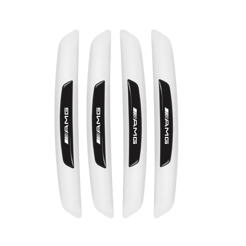 

4Pcs Rubber Anti-Collision Strip Car Door Rearview Mirror Protector Stickers For Mercedes Benz AMG Smart W205 C300 W203 W206 For AMG logo