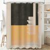 Modern Black And Gold Bathroom Shower Curtain Set Decor With Abstract Geometric Design White Bath Tub Background Home Decoration