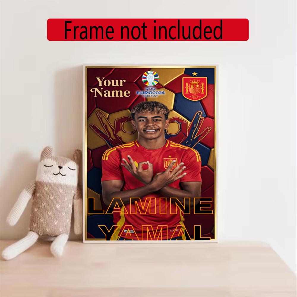 Lamin Yamal Personalized Name Round Diamond Painting Kit Diamond Embroidery Painting Rhinestones Mosaic Frameless Handwork Decoration Arts