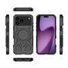 Priekš iPhone 17 Pro Max maciņš ar atbalsta kājiņu un 2 gab. ekrāna plēvēm WANLONFENG KJ sērijas PC TPU telefona vāciņš (Liels objektīva caurums)