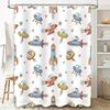 Creative Space Exploration Shower Curtain Kids Bathroom Decor Waterproof Printed Fabric Multicolored Pattern for Home Decoration