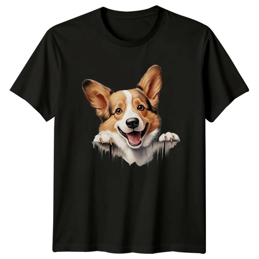 Cute Corgi Dog Breed Peeking TShirt Happy Dog Pet Lover Tee
