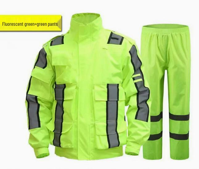 Verdickter Reflektierender Regenmantel und Regenhose für Radfahren & Outdoor-Einsatz