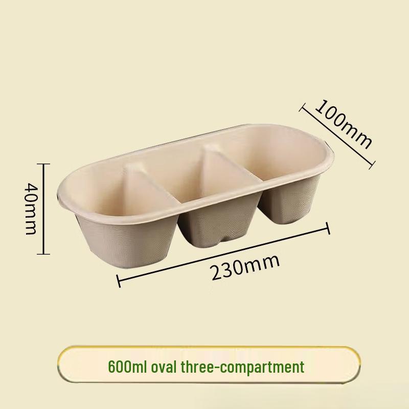 

Disposable 3-Compartment Pulp Meal Boxes