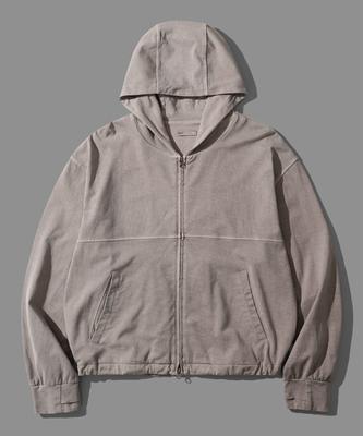 Ezkaton Pigment Base Zip-Up Hoodie Ash Beige Sjhd6925