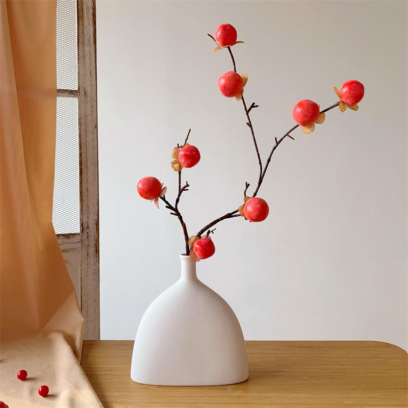 Artificial Red Persimmon Bouquet Ornament for Living Room Decor