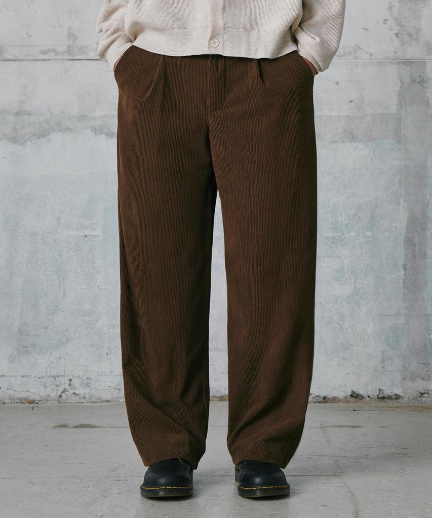 GLW Comfort Elastic Corduroy Pants Brown