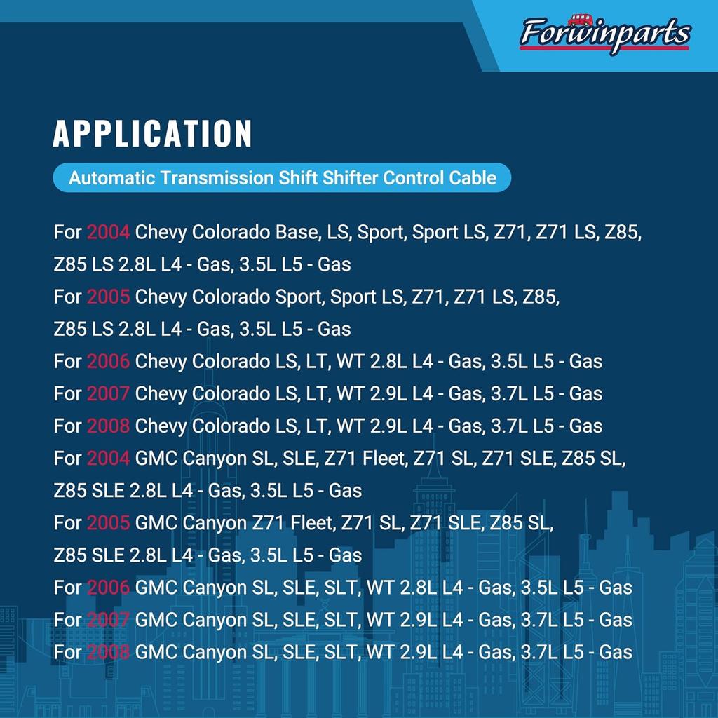 25800701 Automatic Transmission Shift Shifter Control Cable for Chevy Colorado GMC Canyon 2004 2005 2006 2007 2008