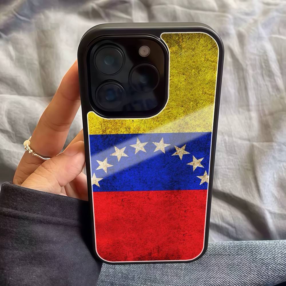 

Flag Of Venezuela Phone Case For Iphone 17 Air 16 15 14 13 12 11 Pro Max PC TPU Black Hard iPhone 17 Pro