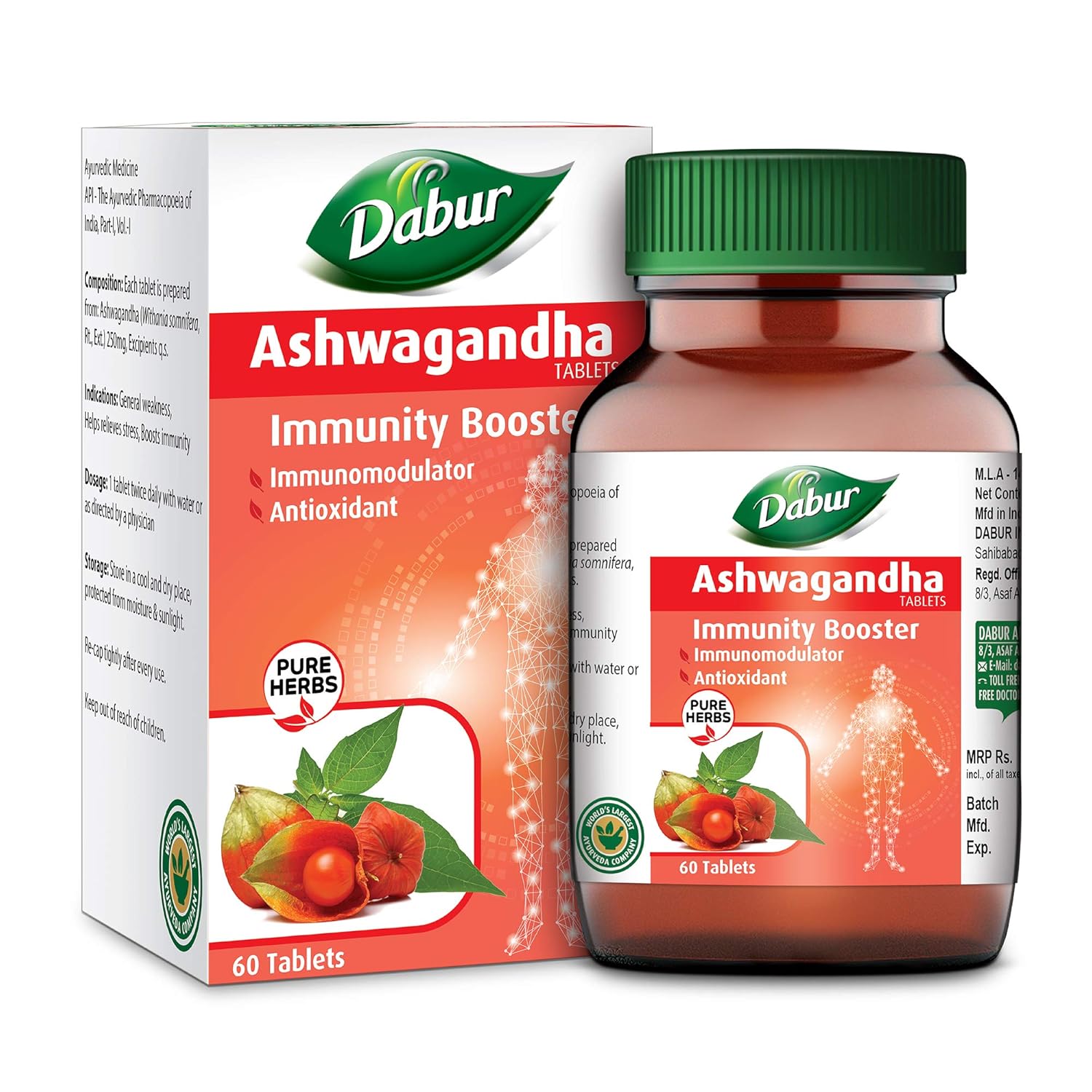 

Dabur Ashwagandha Tablets 60 Tabs | Stress Relief & Immunity Booster Rich in Antioxidants