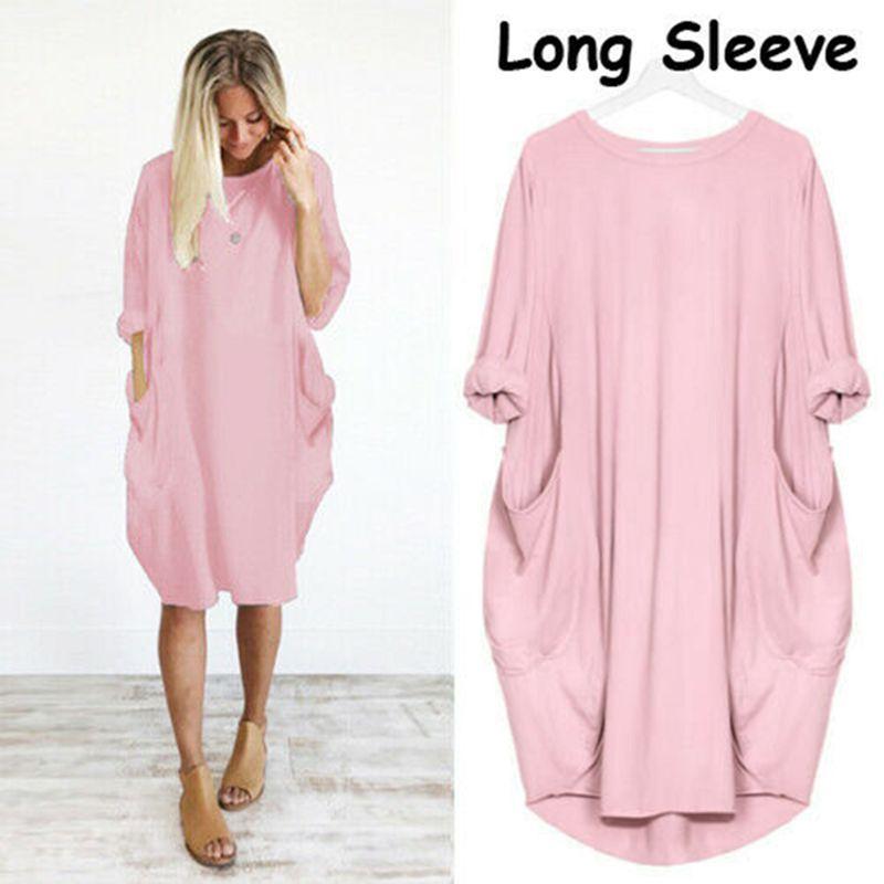 Elegant Women Stretch Loose Baggy Jumper Tops With Pockets For Perfect Party Look