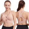 Shock-proof Gathering Plus Size Running Yoga Fitness Bra Hollow-out Beauty Back Front Zipper Sports Underwear Women